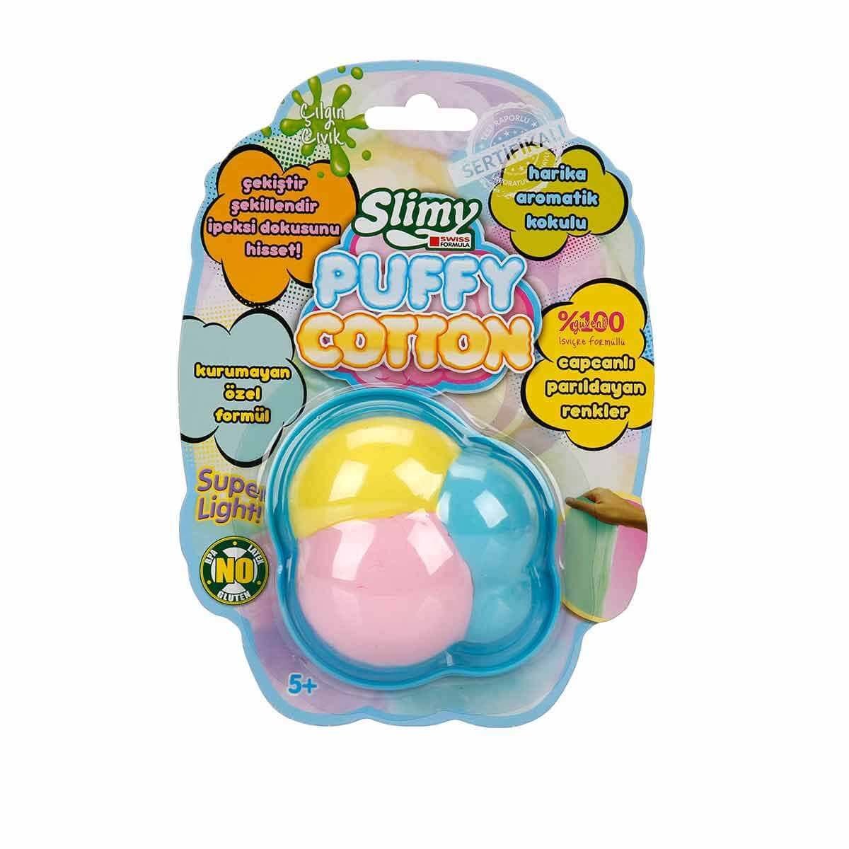 Slimy Puffy Coton Kokulu Slime - Pembe-Mavi-Sarı