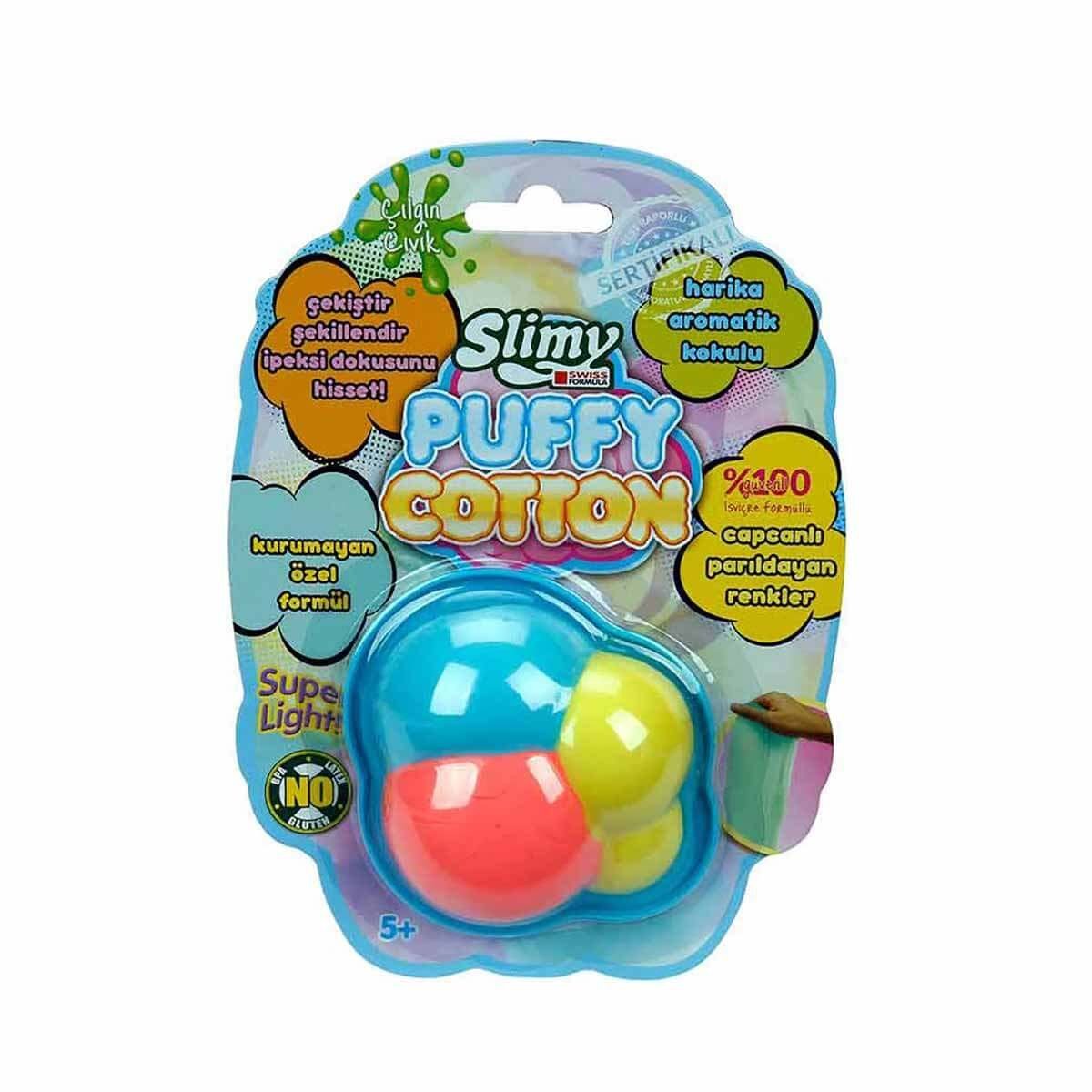 Slimy Puffy Coton Kokulu Slime - Turuncu-Mavi-Sarı