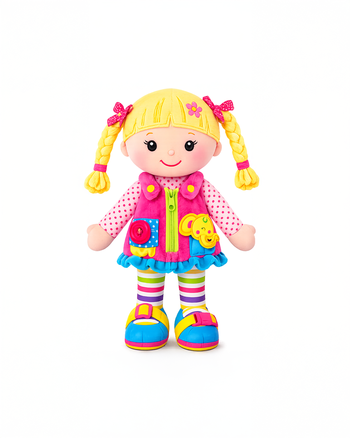 Little Pals Sevimli Kız Bebek Bez Oyuncak | Eğitici Aktivite Bebeği 👧🌈